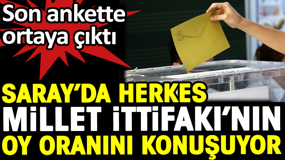 Son ankette ortaya çıktı. Saray'da herkes Millet İttifakı'nın oy oranını konuşuyor - Resim: 1