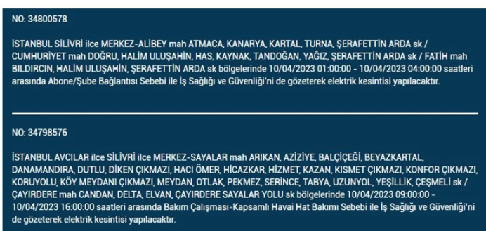 İstanbul'da elektrik kesintisi olacak ilçeler belli oldu - Resim: 27