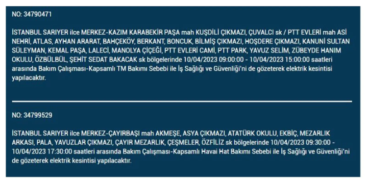 İstanbul'da elektrik kesintisi olacak ilçeler belli oldu - Resim: 25