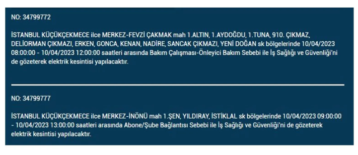 İstanbul'da elektrik kesintisi olacak ilçeler belli oldu - Resim: 23