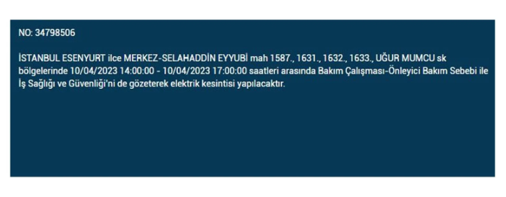 İstanbul'da elektrik kesintisi olacak ilçeler belli oldu - Resim: 18
