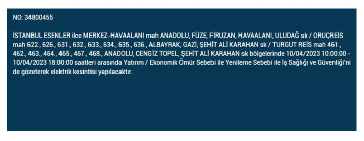 İstanbul'da elektrik kesintisi olacak ilçeler belli oldu - Resim: 15