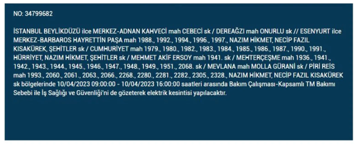 İstanbul'da elektrik kesintisi olacak ilçeler belli oldu - Resim: 12