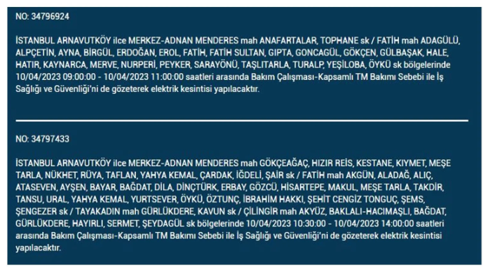 İstanbul'da elektrik kesintisi olacak ilçeler belli oldu - Resim: 2