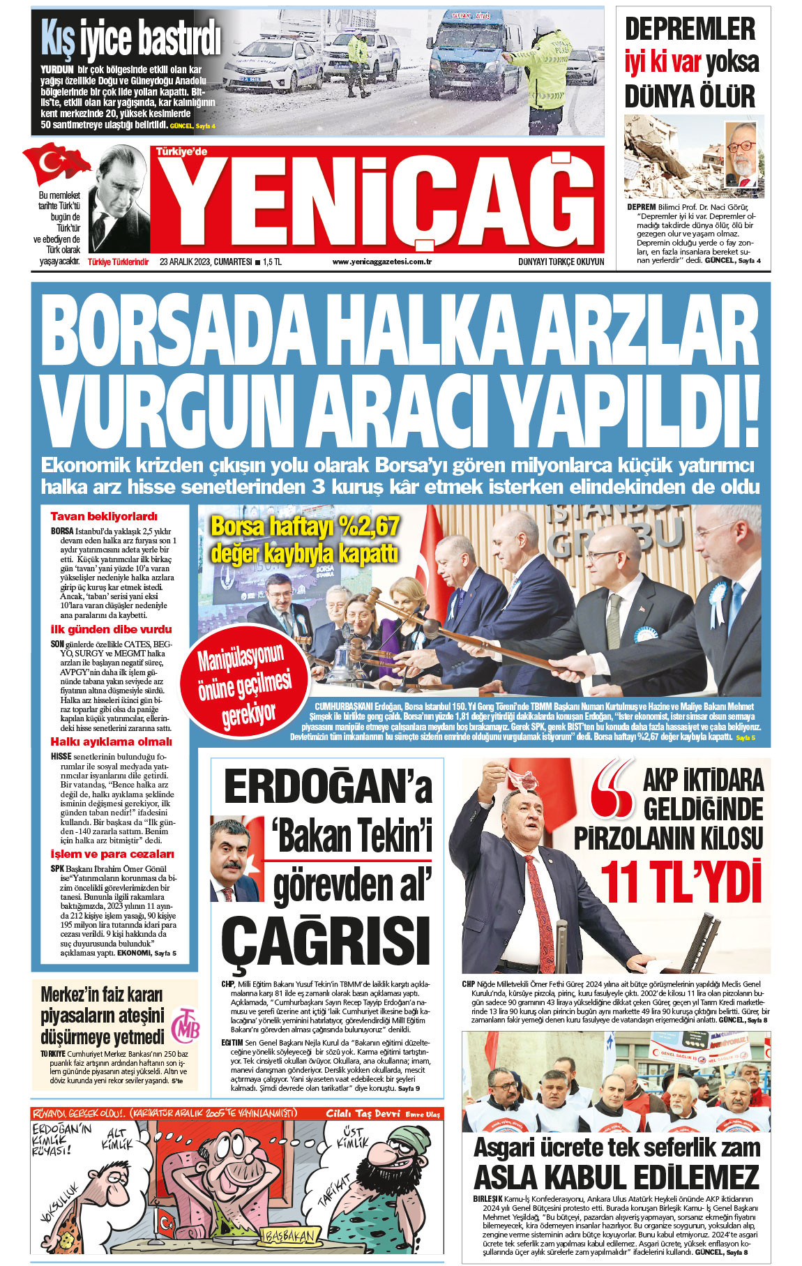 23 Aralık 2023 Cumartesi