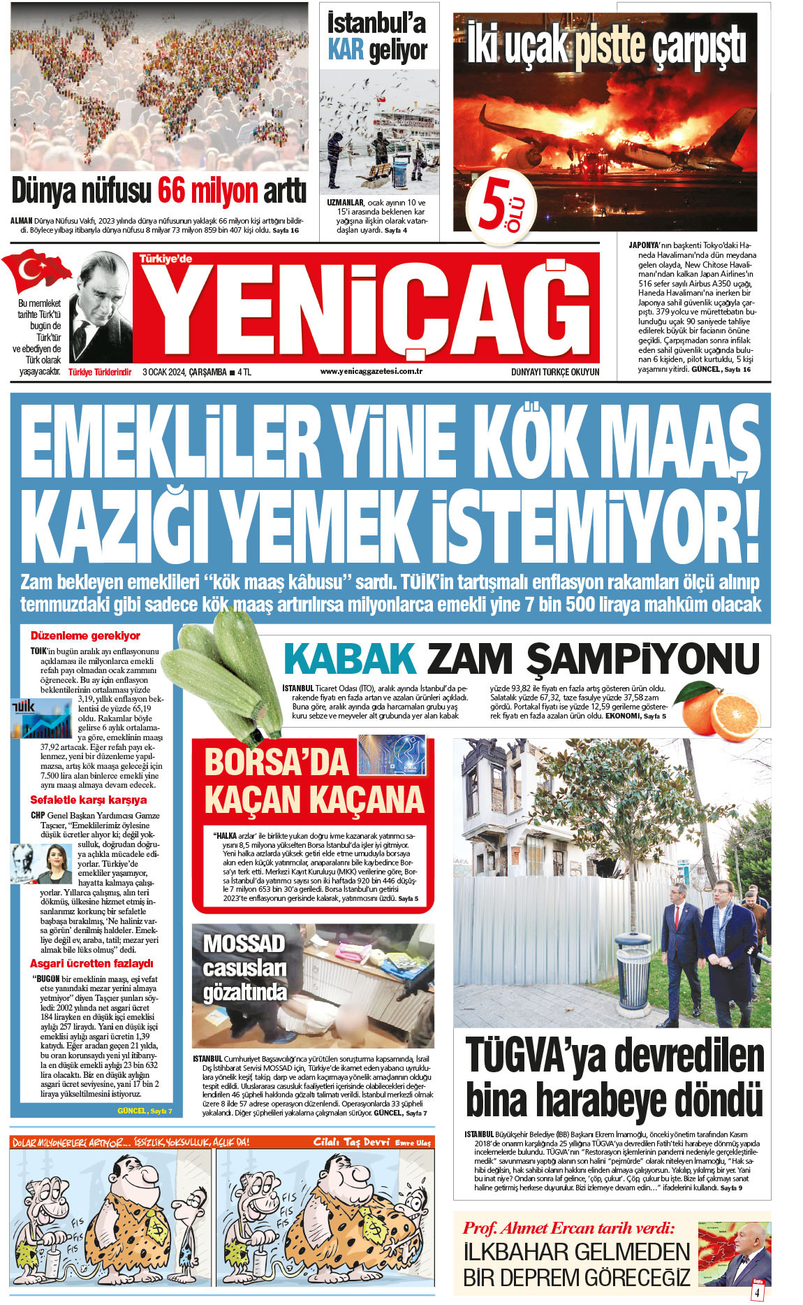 3 Ocak 2024 Çarşamba