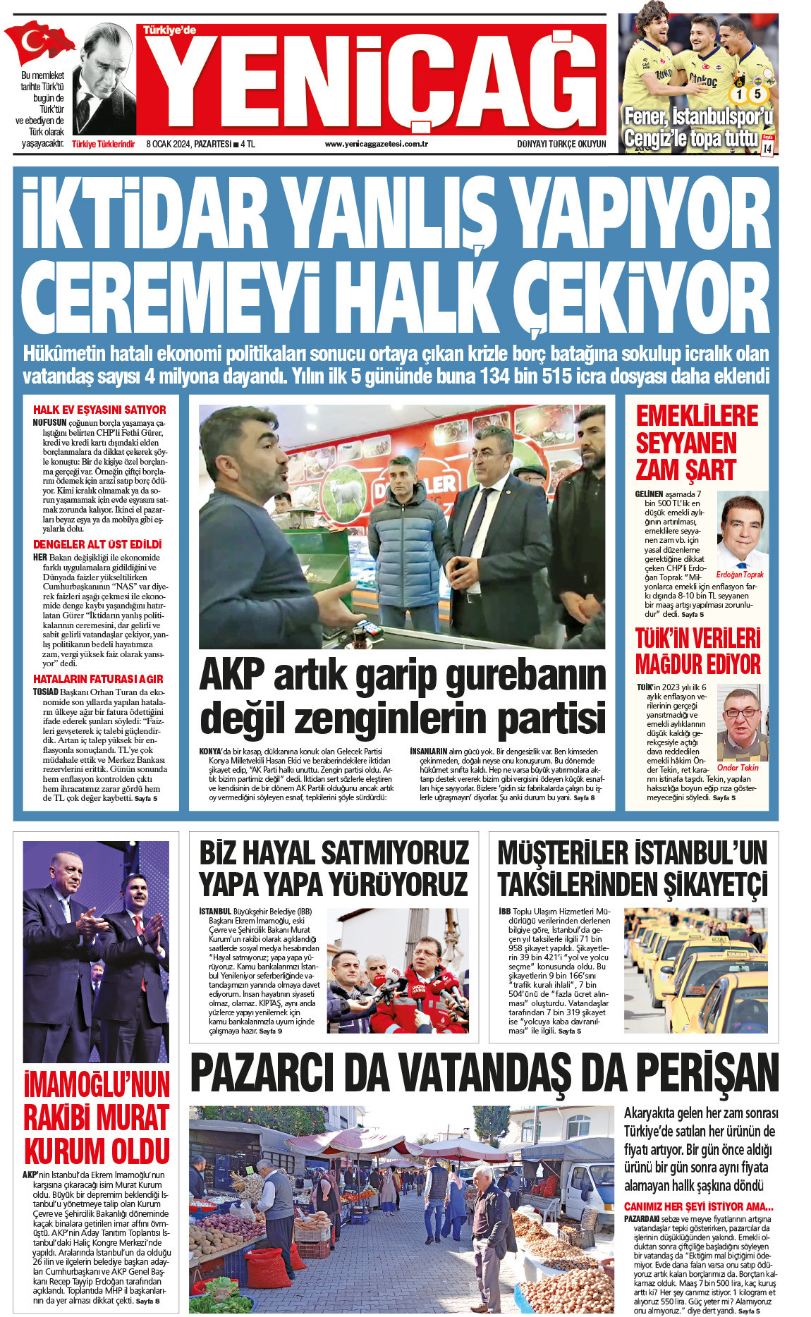 8 Ocak 2024 Pazartesi