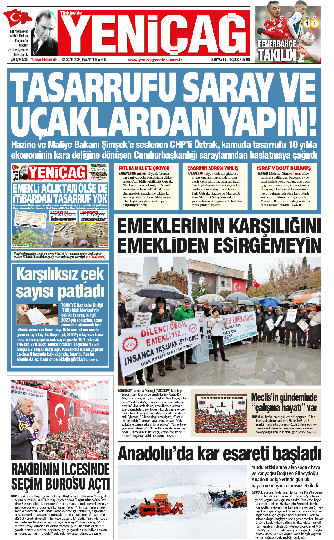 22 Ocak 2024 Pazartesi