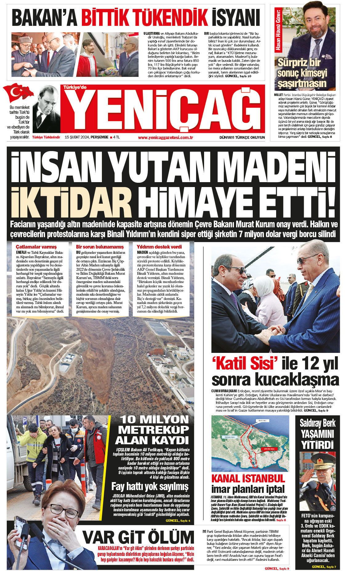 15 Şubat 2024 Perşembe