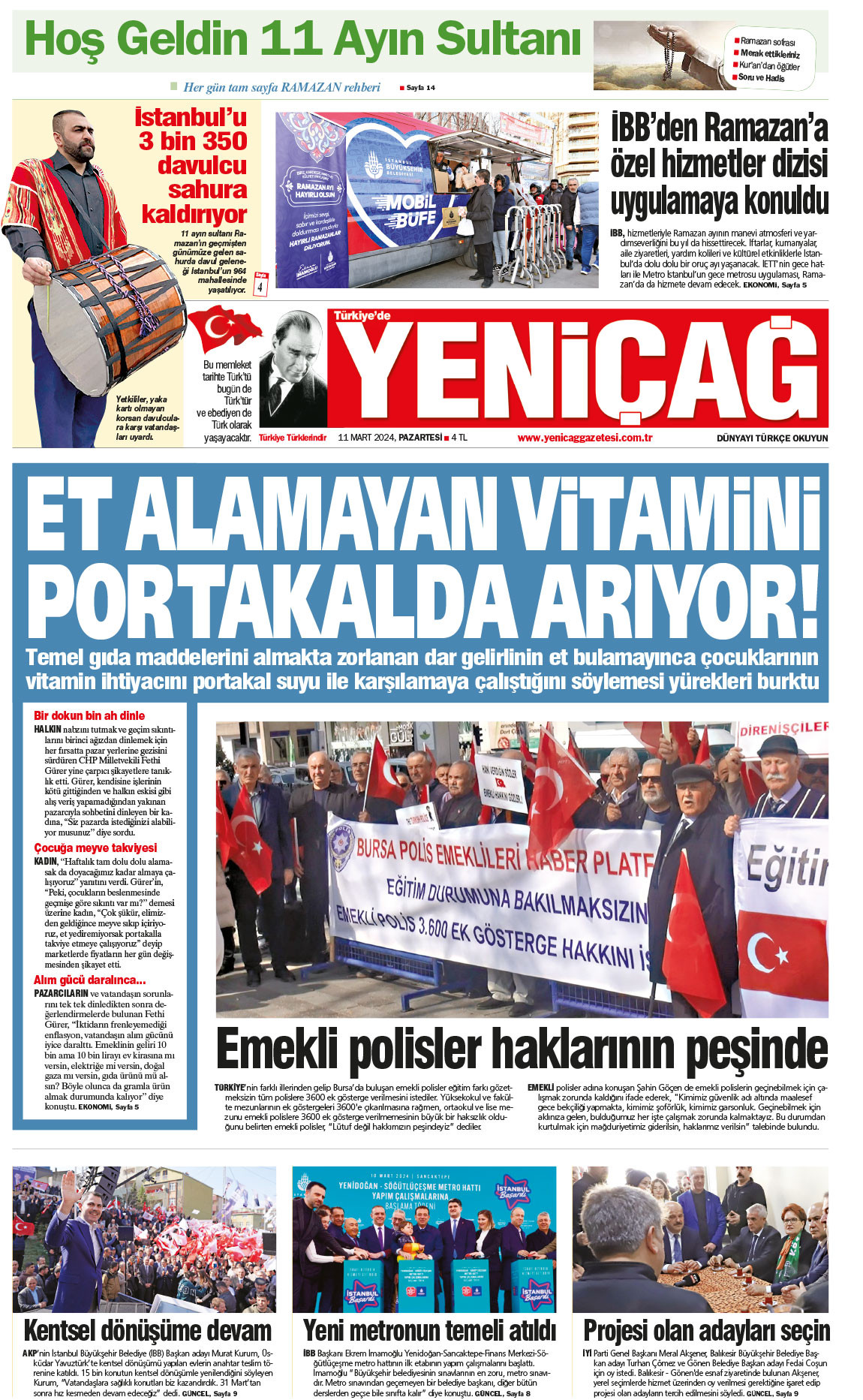 11 Mart 2024 Pazartesi