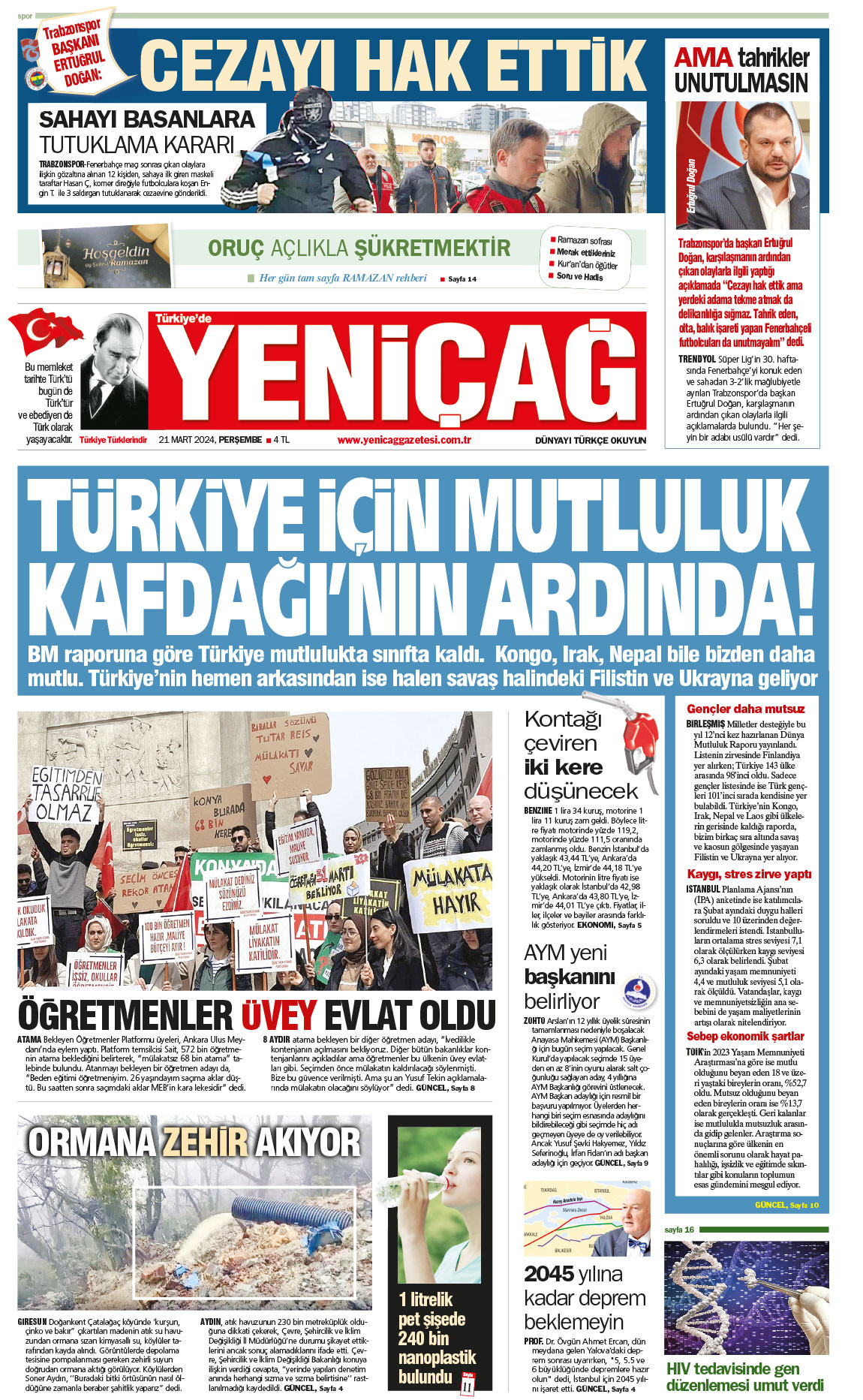 21 Mart 2024 Perşembe