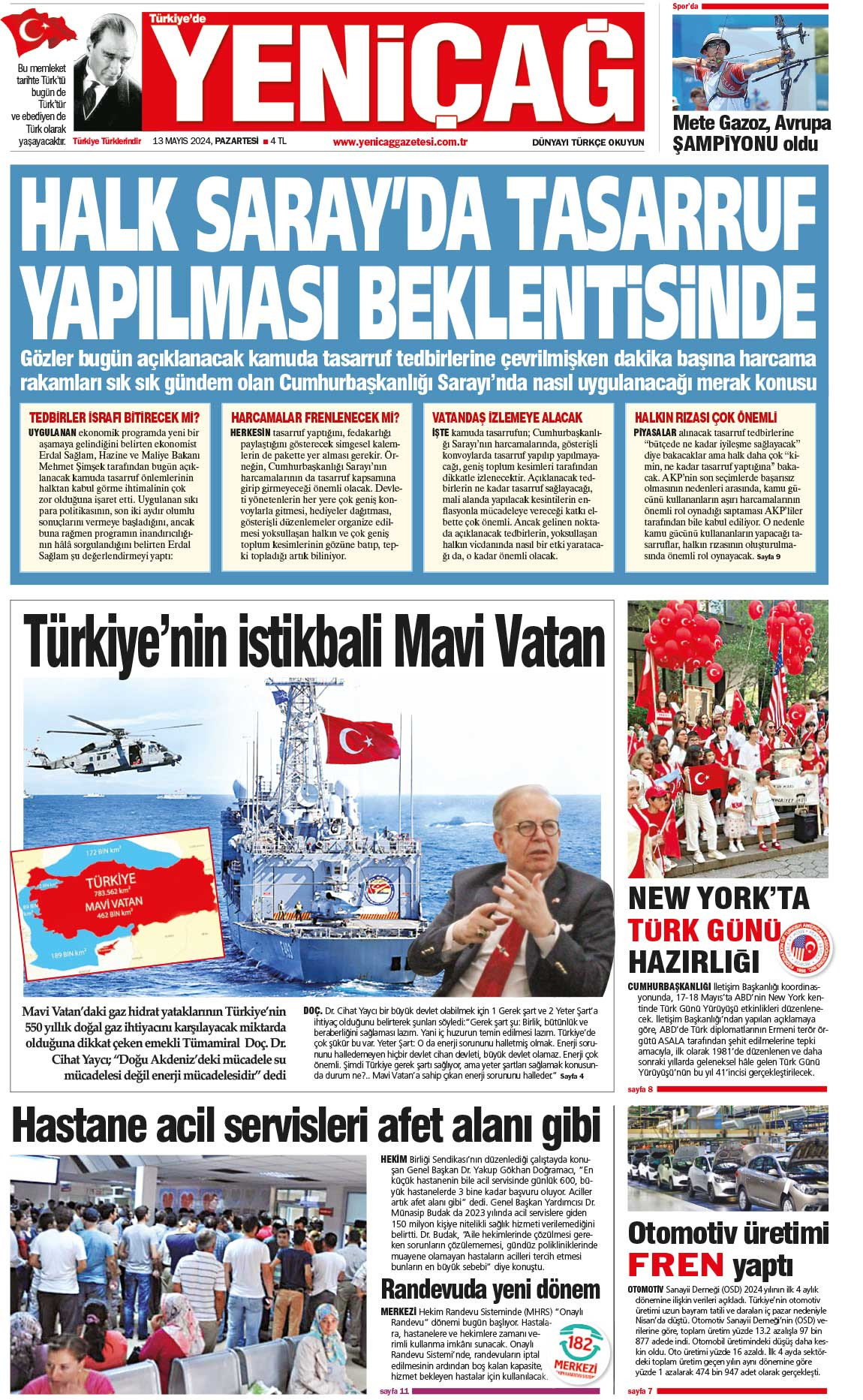 13 Mayıs 2024 Pazartesi