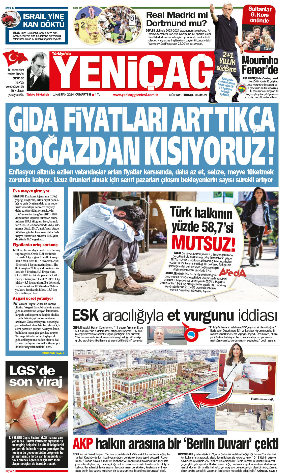 1 Haziran 2024 Cumartesi