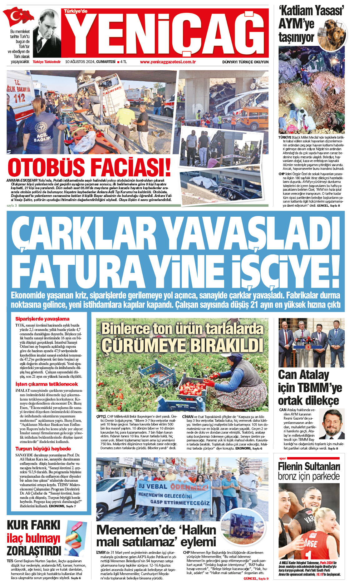 10 Ağustos 2024 Cumartesi