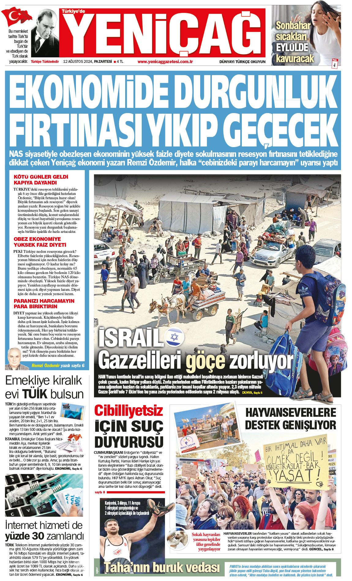 12 Ağustos 2024 Pazartesi