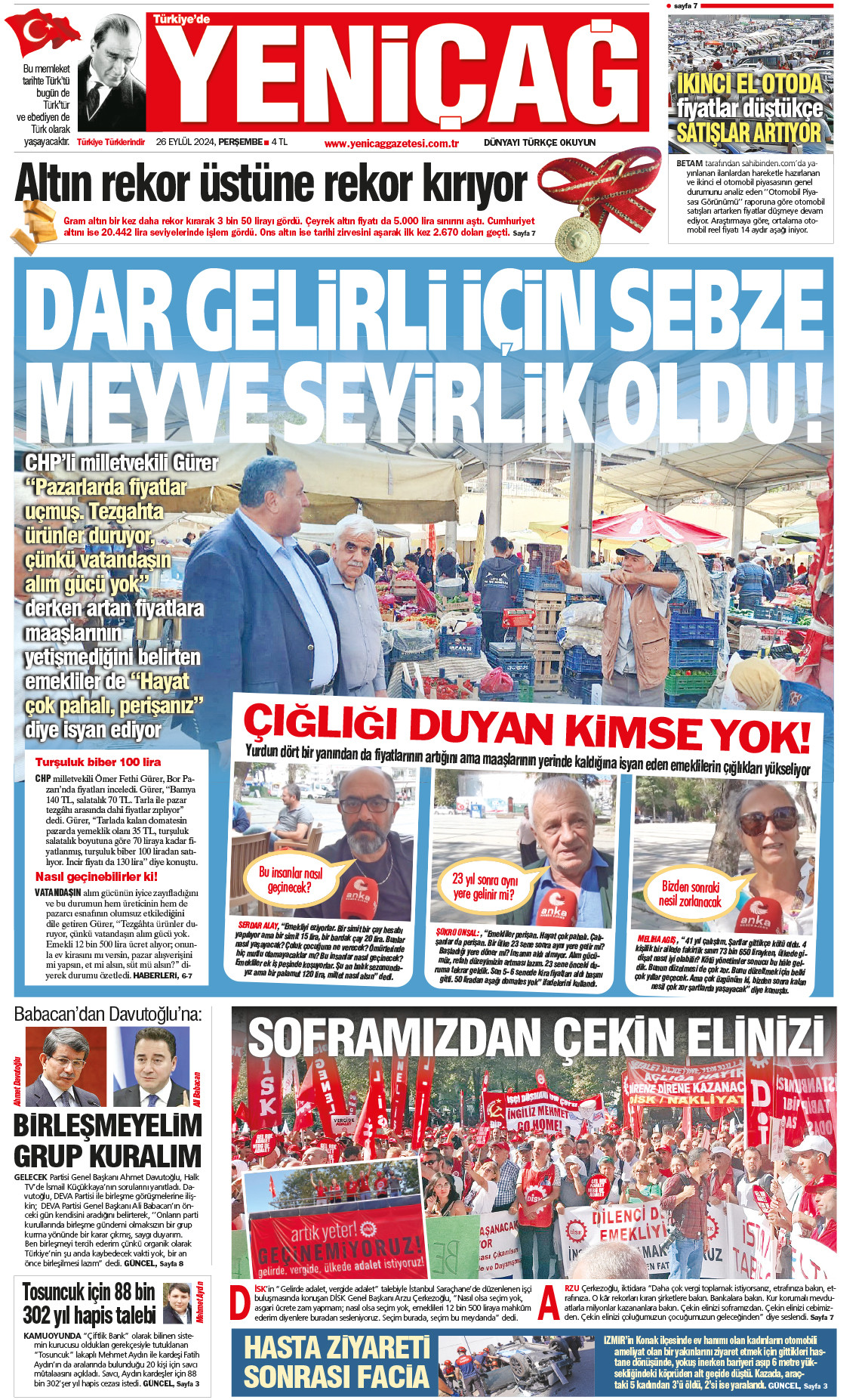 26 Eylül 2024 Perşembe