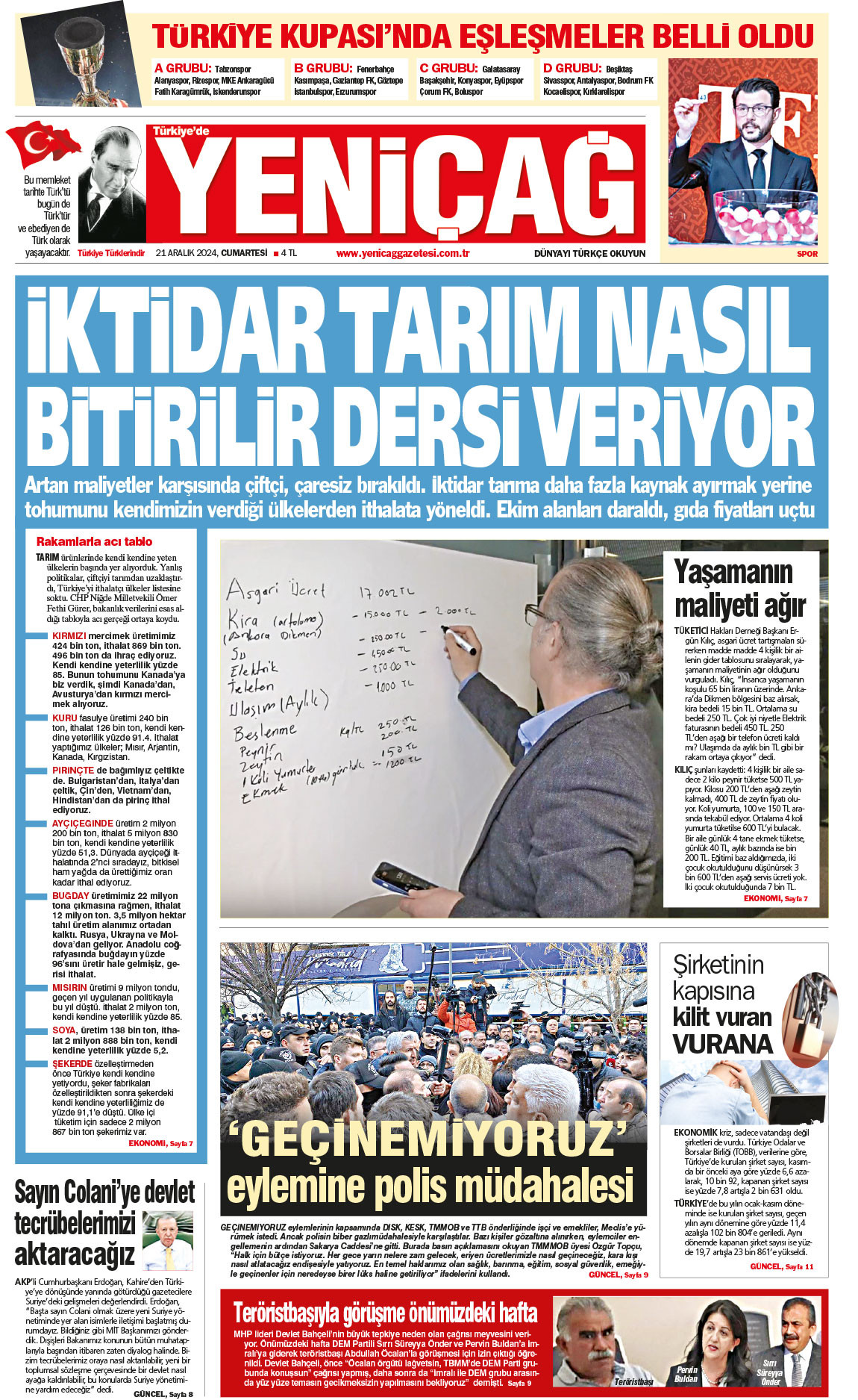 21 Aralık 2024 Cumartesi