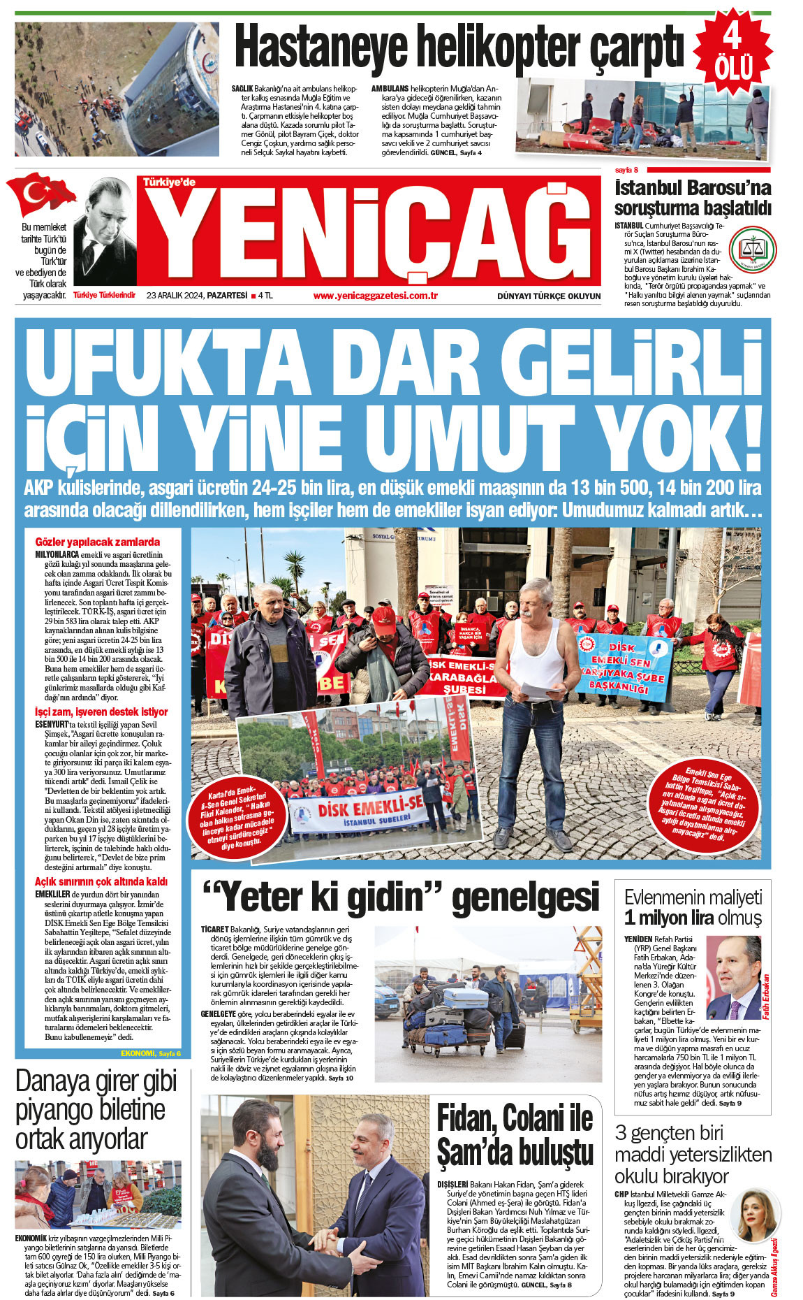 22 Aralık 2024 Pazartesi