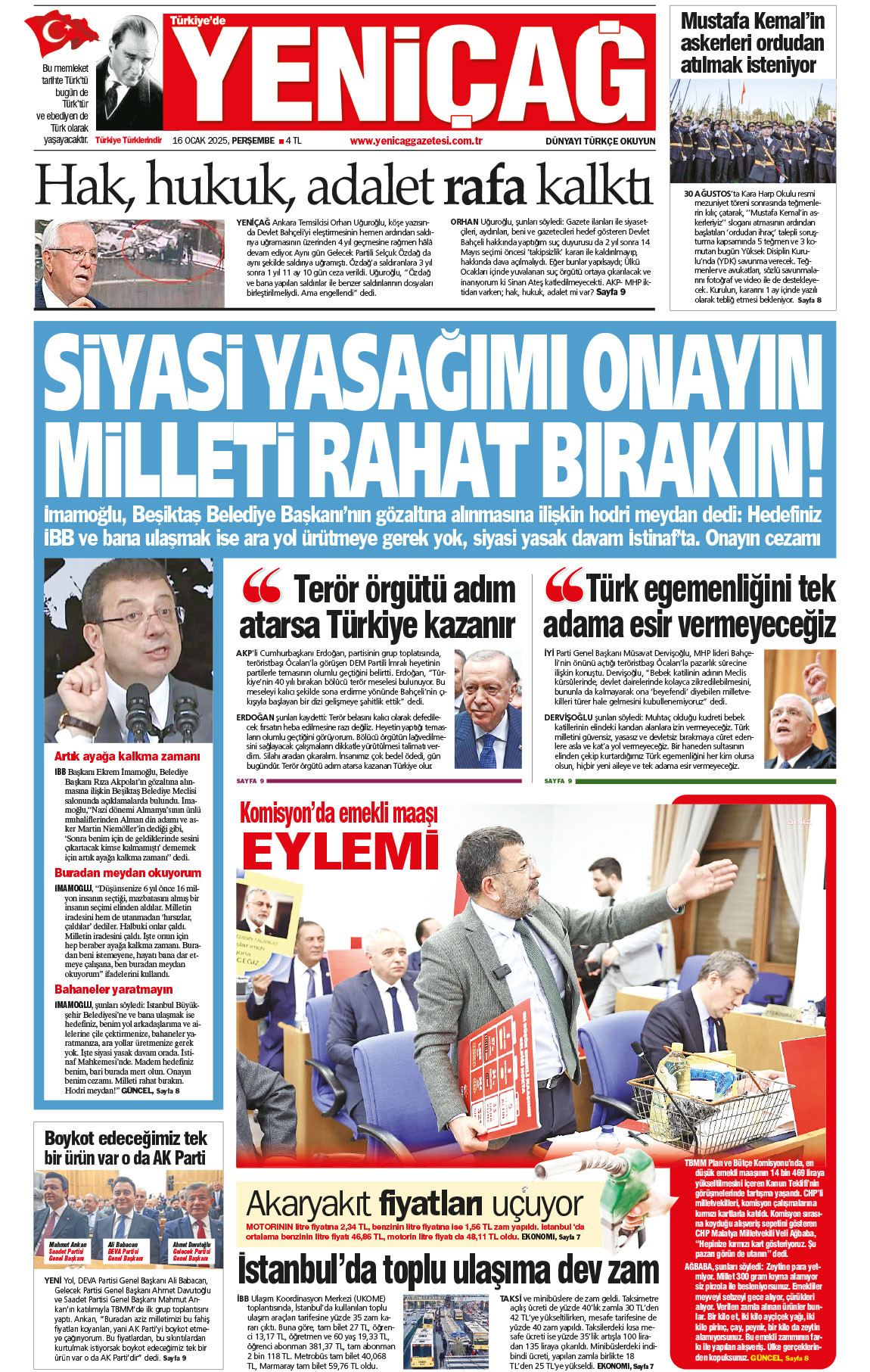 16 Ocak 2025 Perşembe