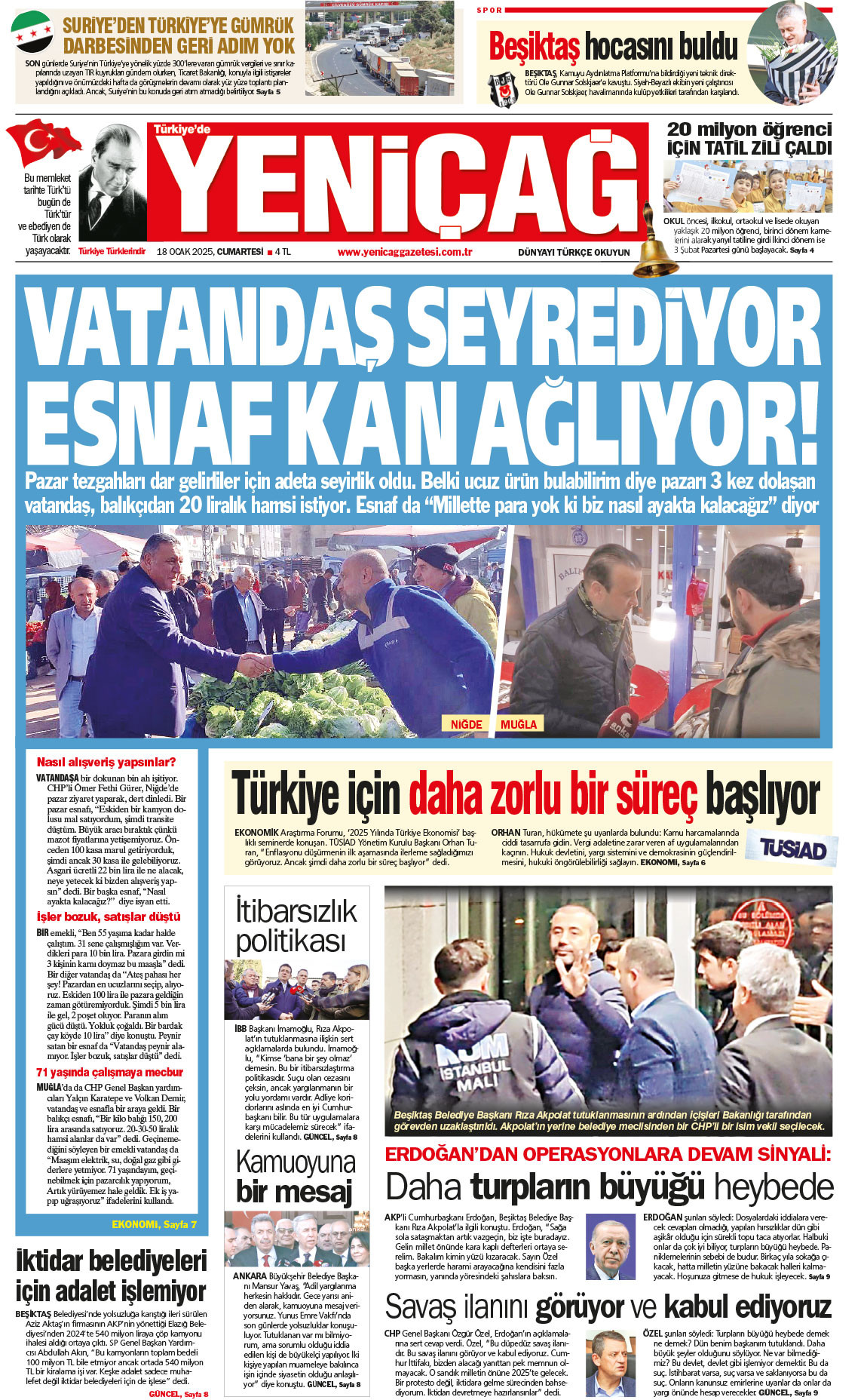 18 Ocak 2025 Cumartesi