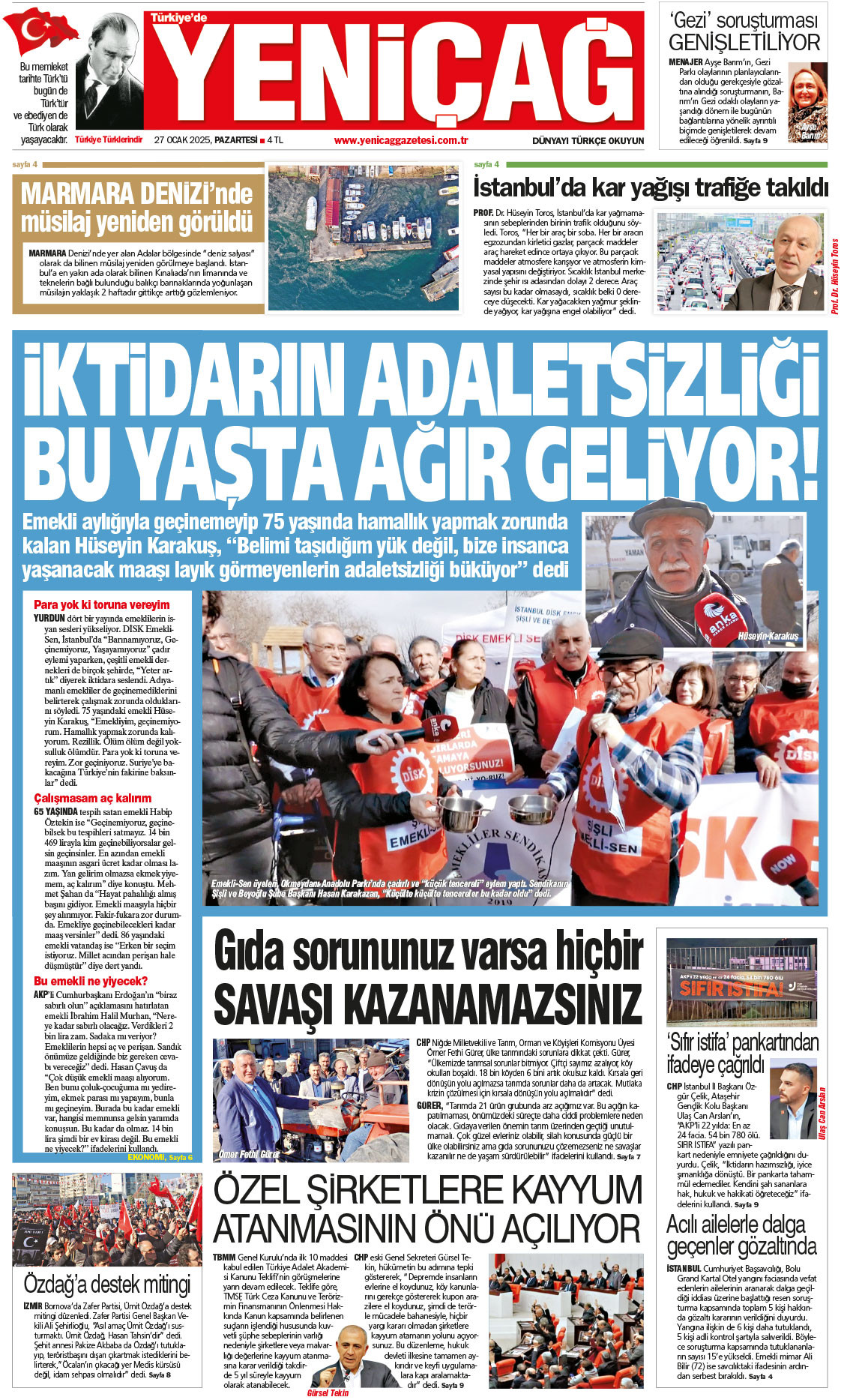 27 Ocak 2025 Pazartesi