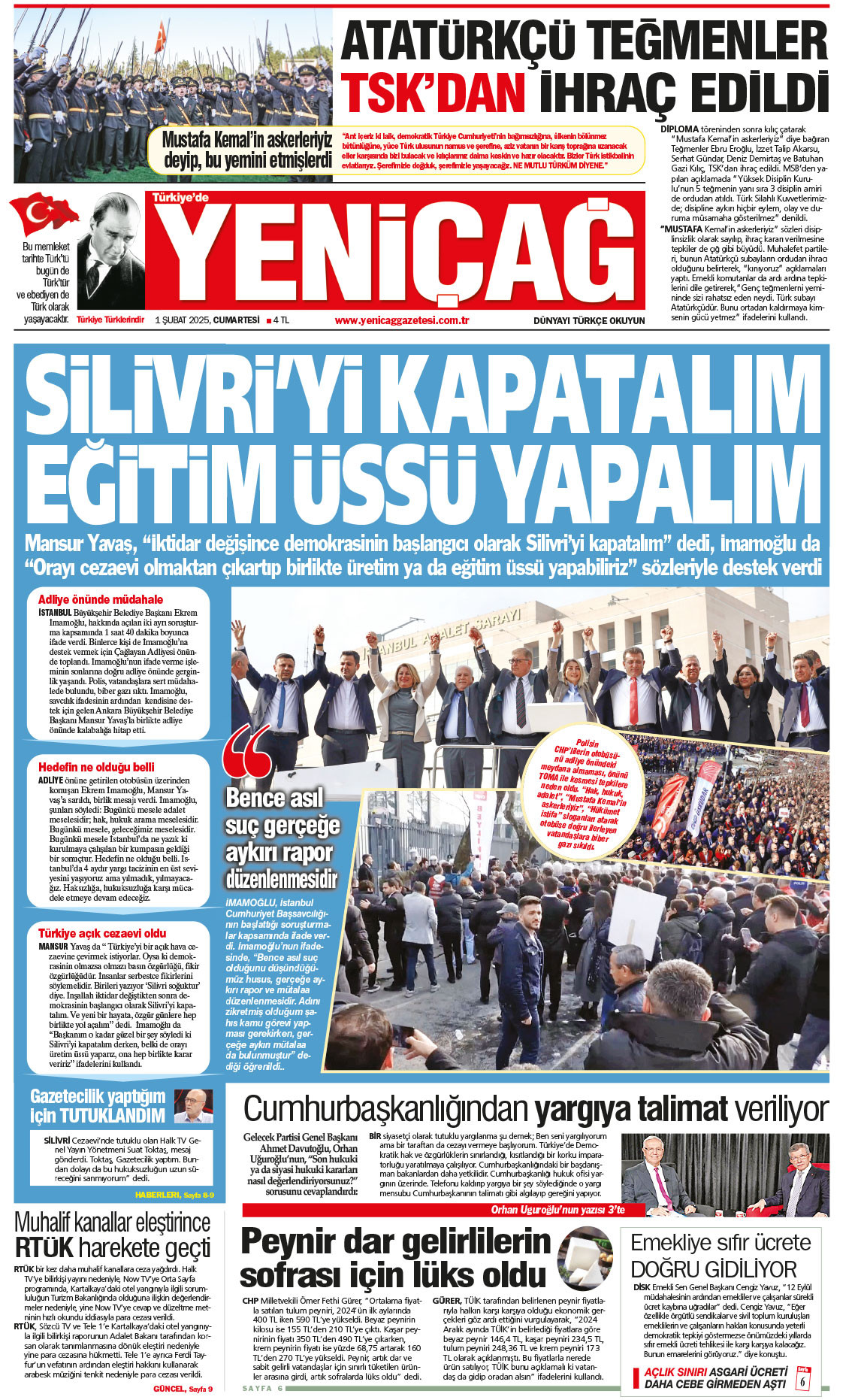 1 Şubat 2025 Cumartesi