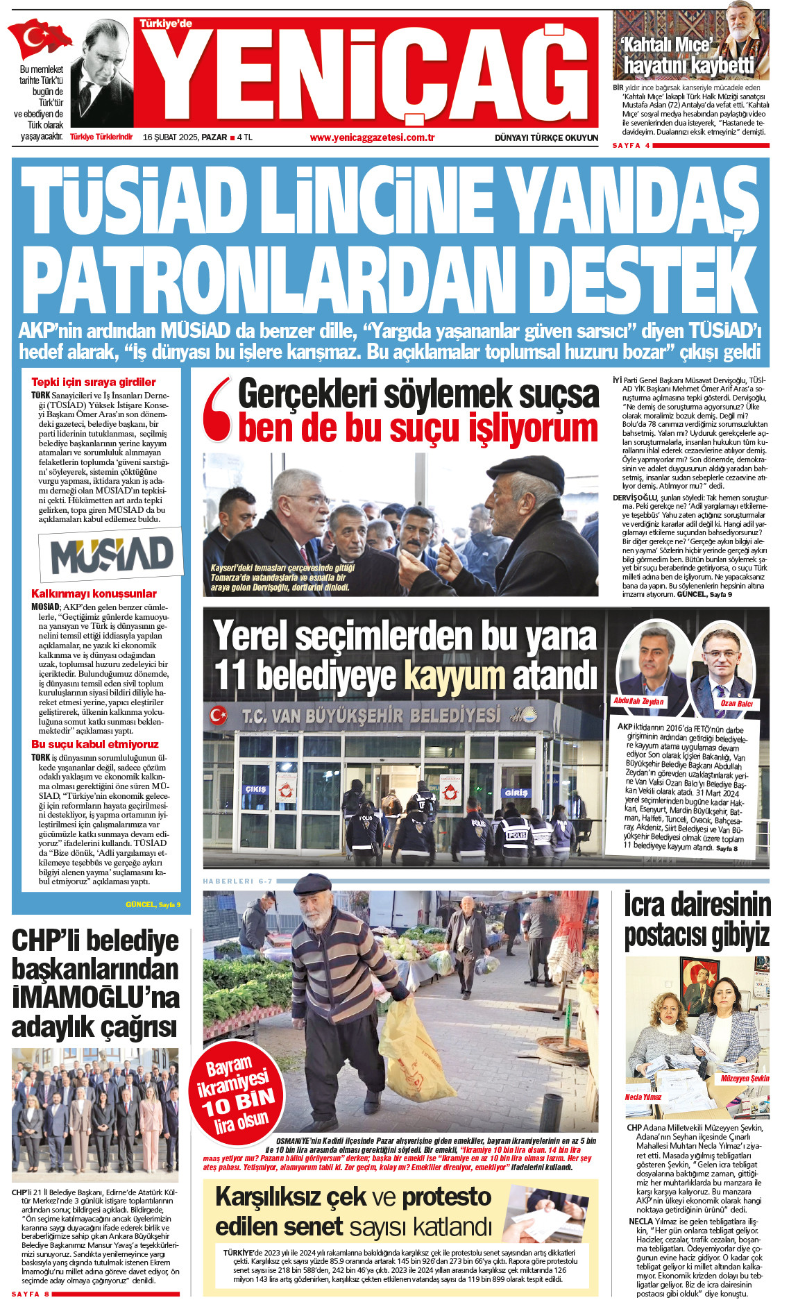 16 Şubat 2025 Pazar