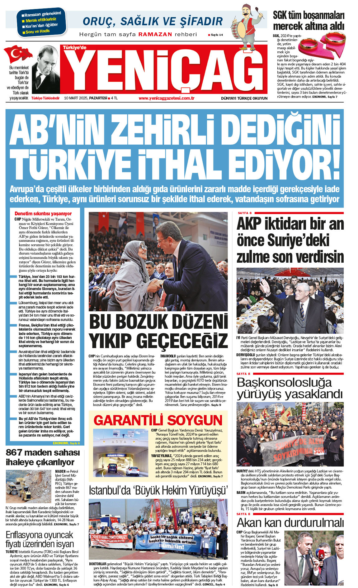 10 Mart 2025 Pazartesi