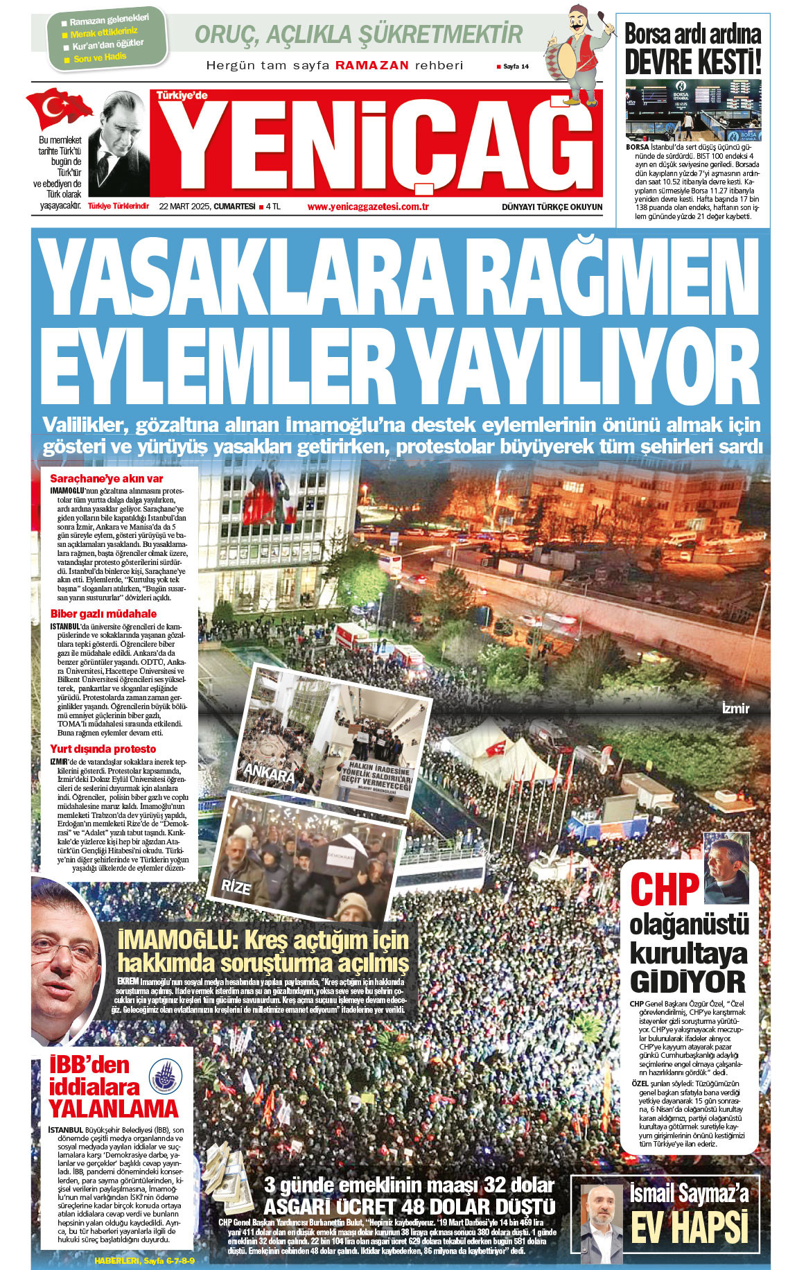 22 Mart 2025 Cumartesi