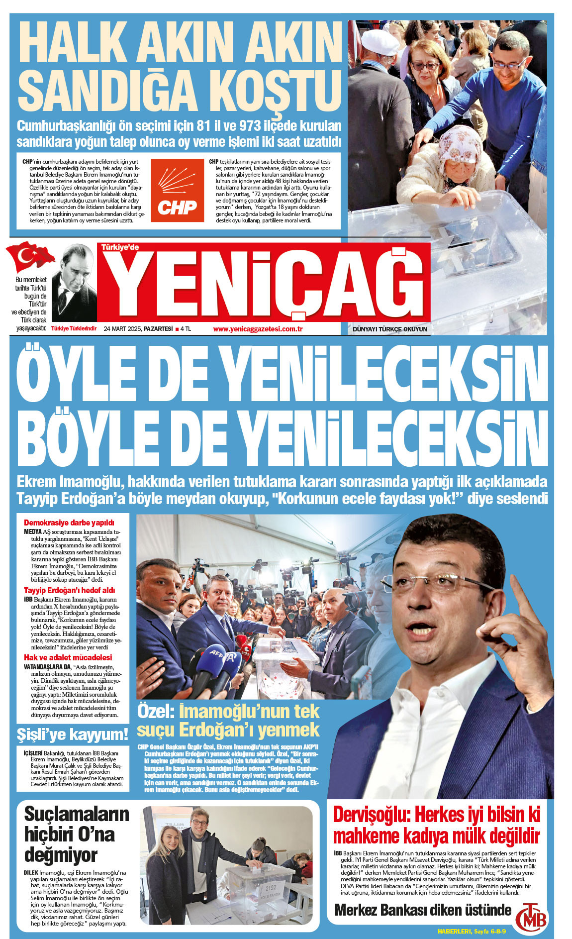 24 Mart 2025 Pazartesi