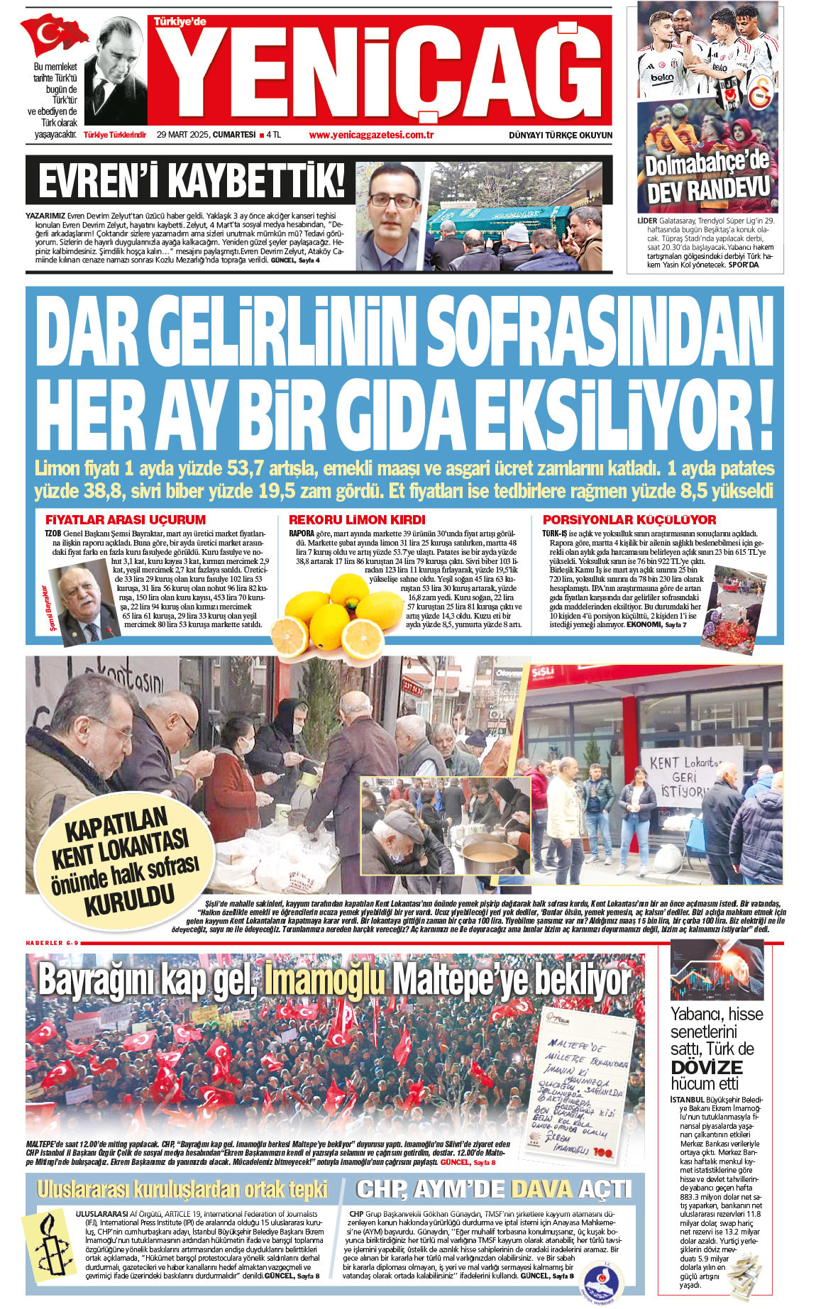 29 Mart 2025 Cumartesi