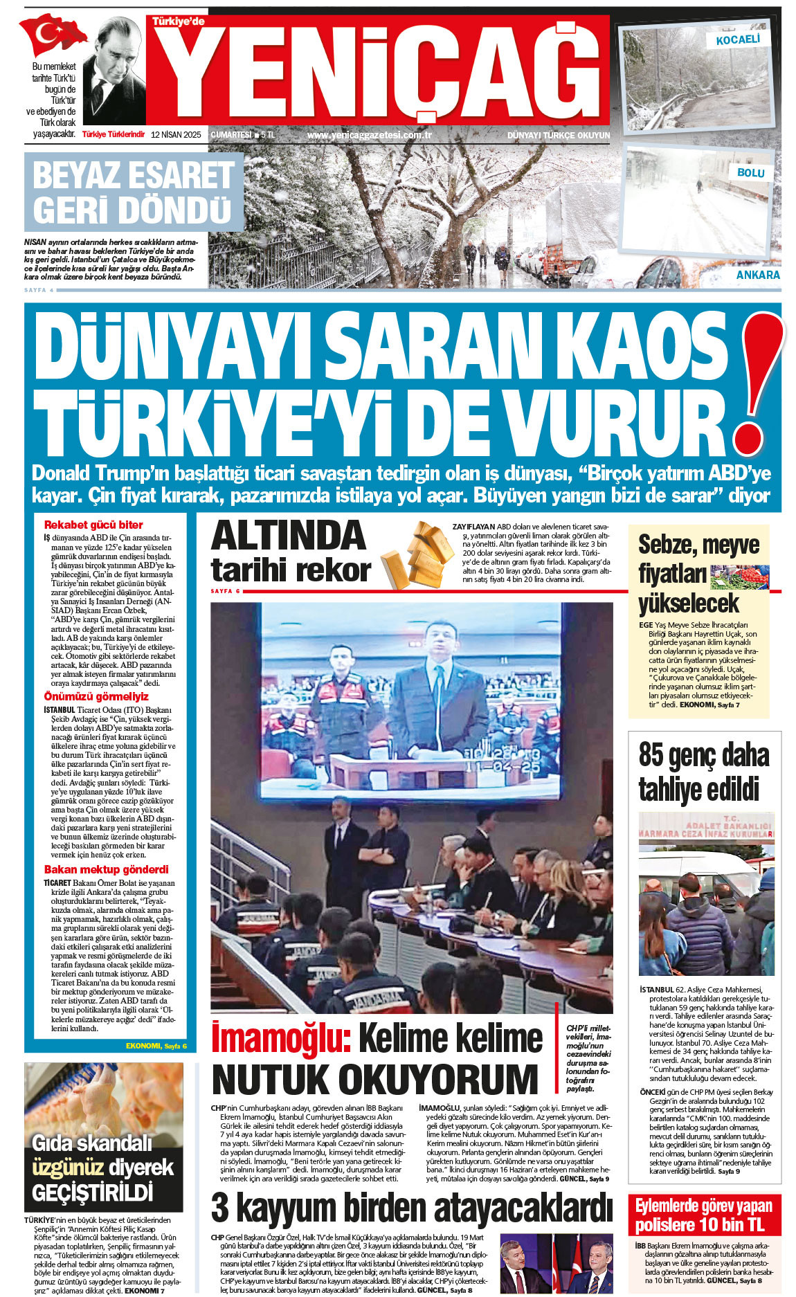 12 Nisan 2025 Cumartesi