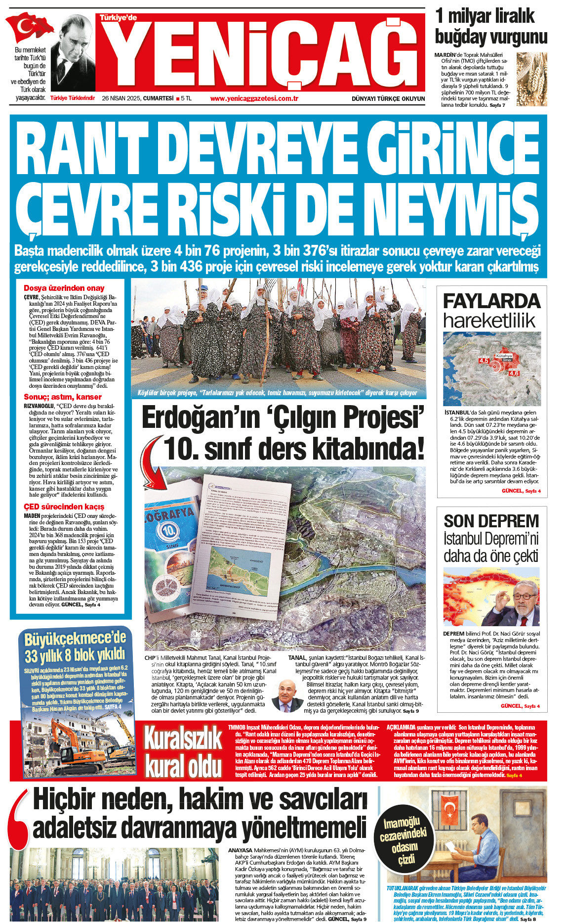 26 Nisan 2025 Cumartesi