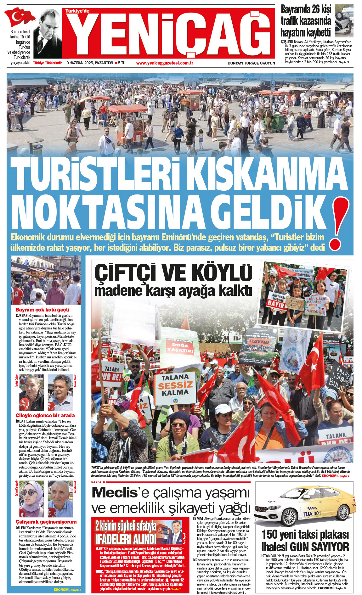 9 Haziran 2025 Pazartesi