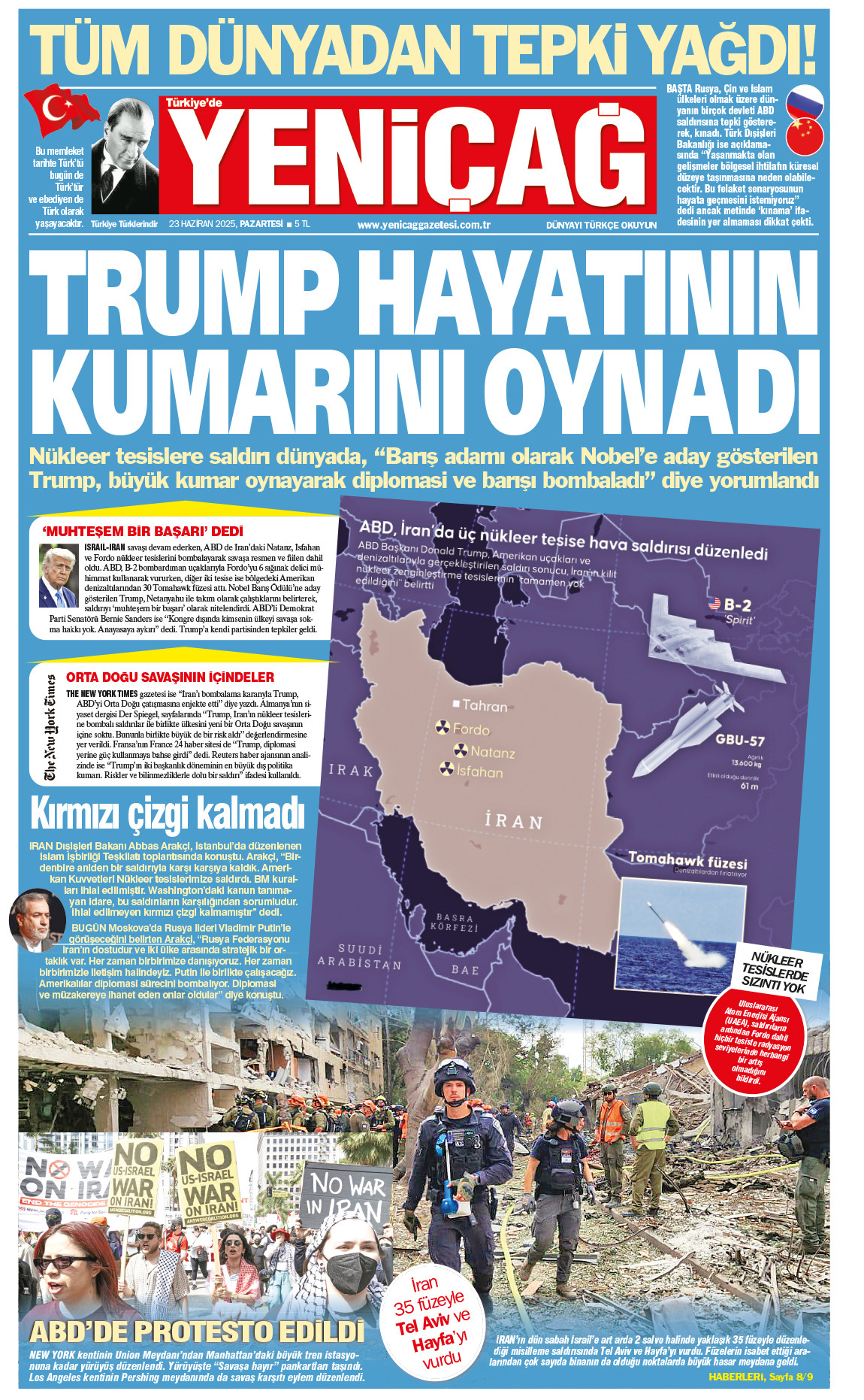 23 Haziran Pazartesi 2025