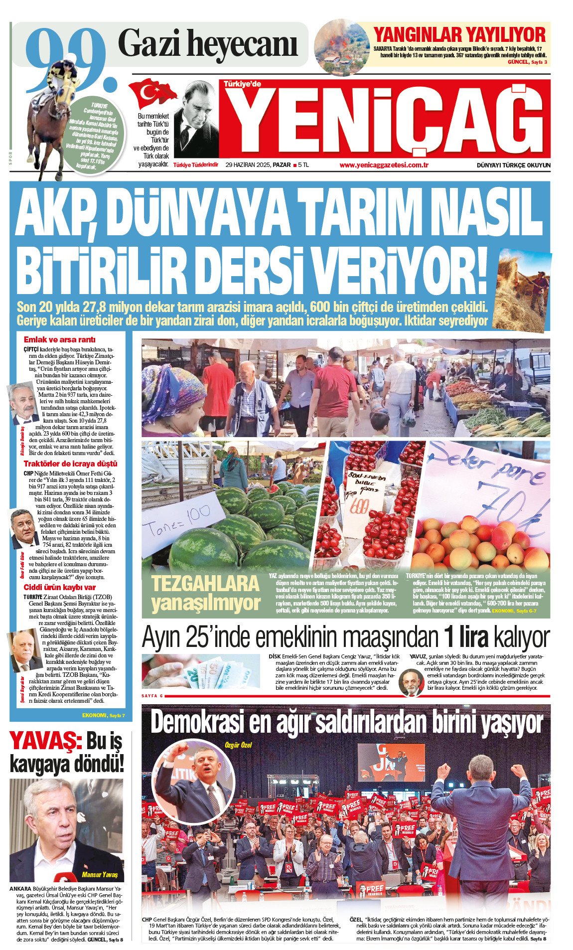 29 Haziran 2025 Pazar