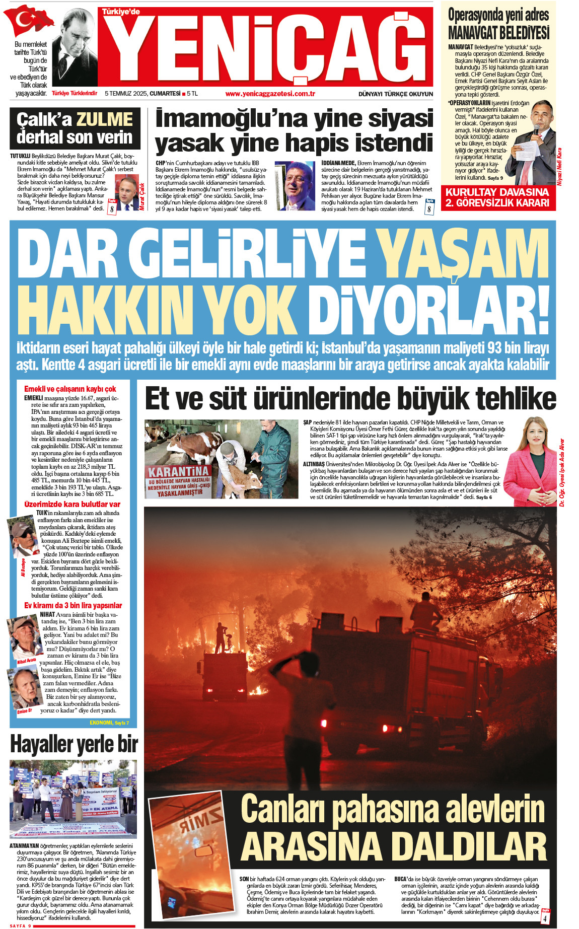 5 Temmuz 2025 Cumartesi