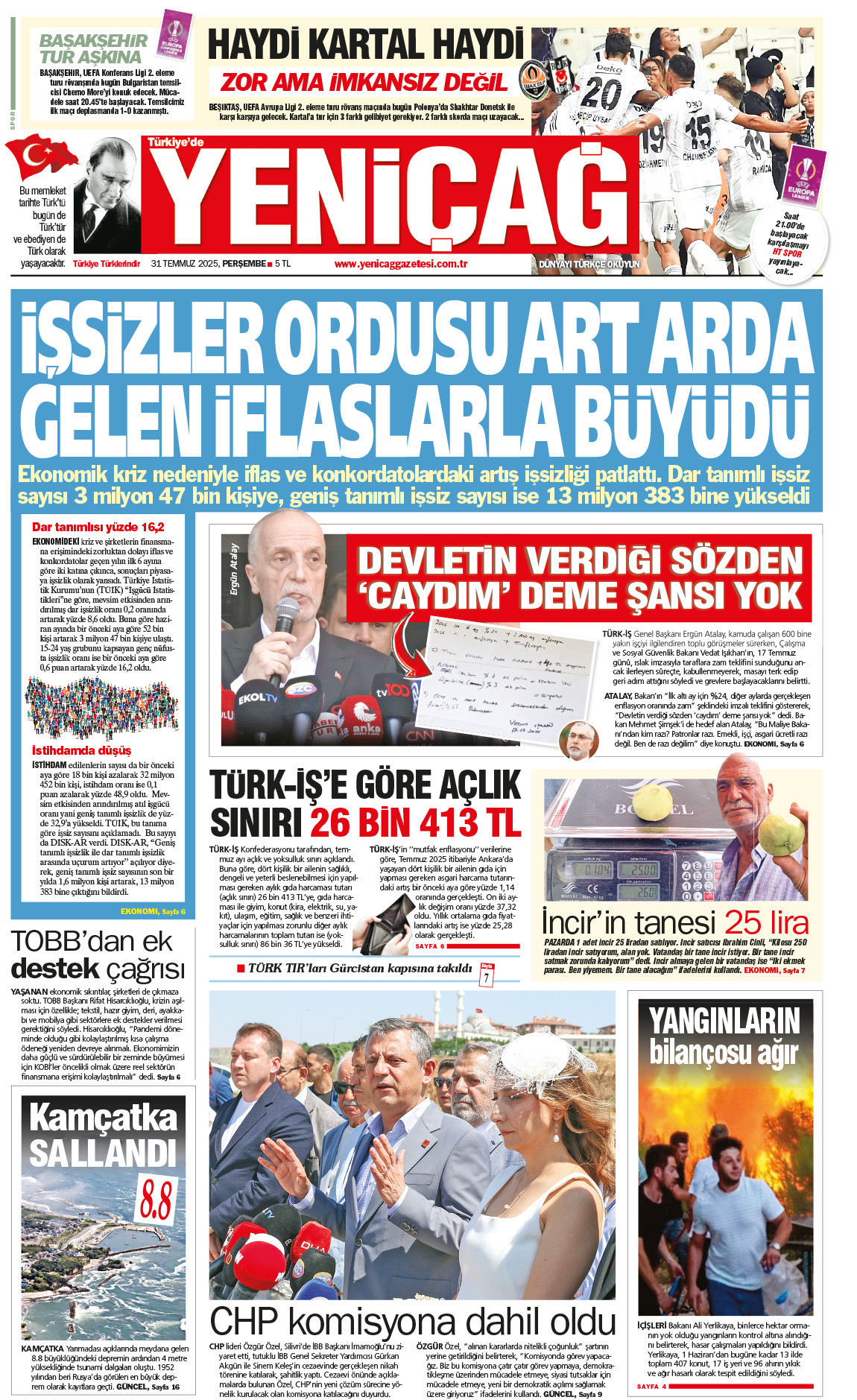 31 Temmuz 2025 Perşembe