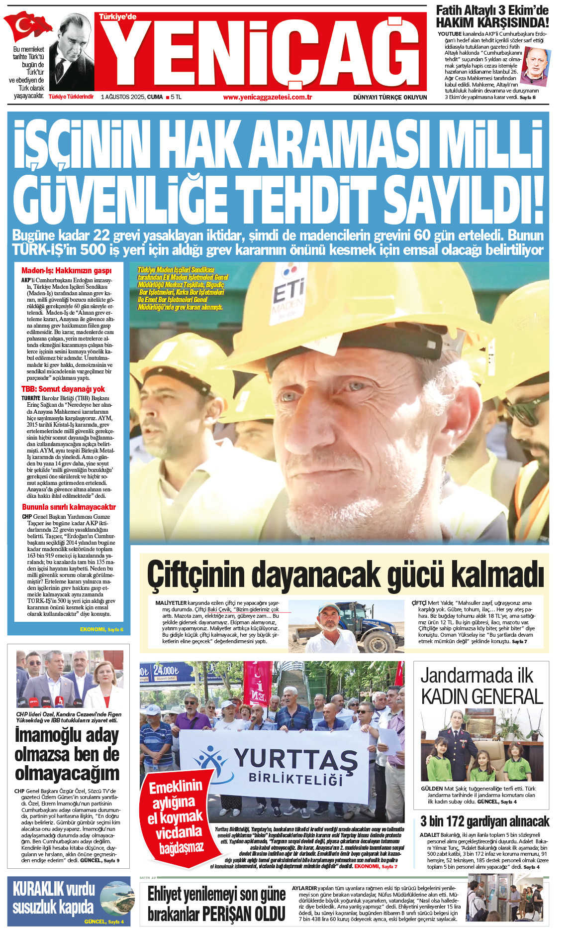 1 Ağustos 2025 Cuma