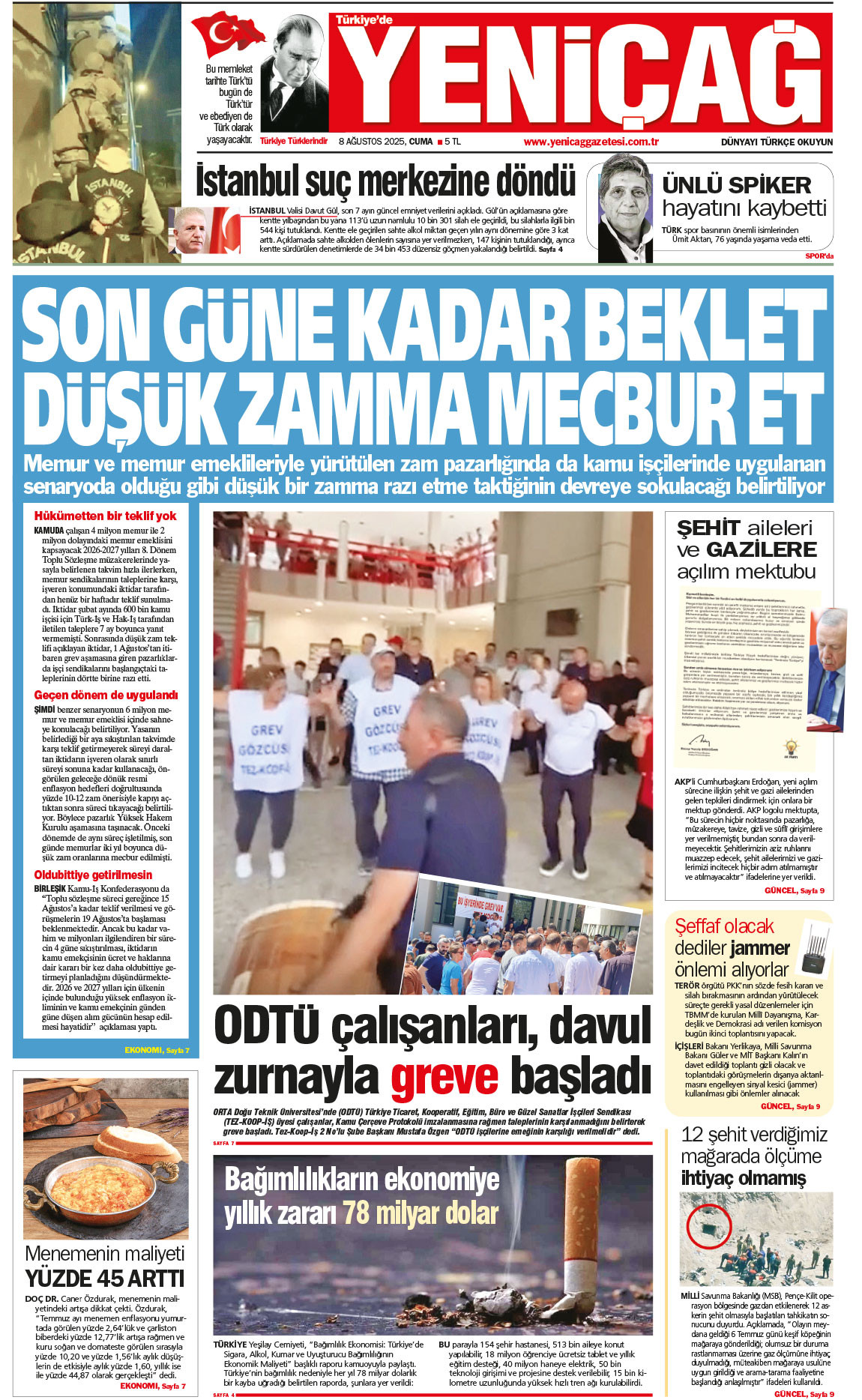 8 Ağustos 2025 Cuma