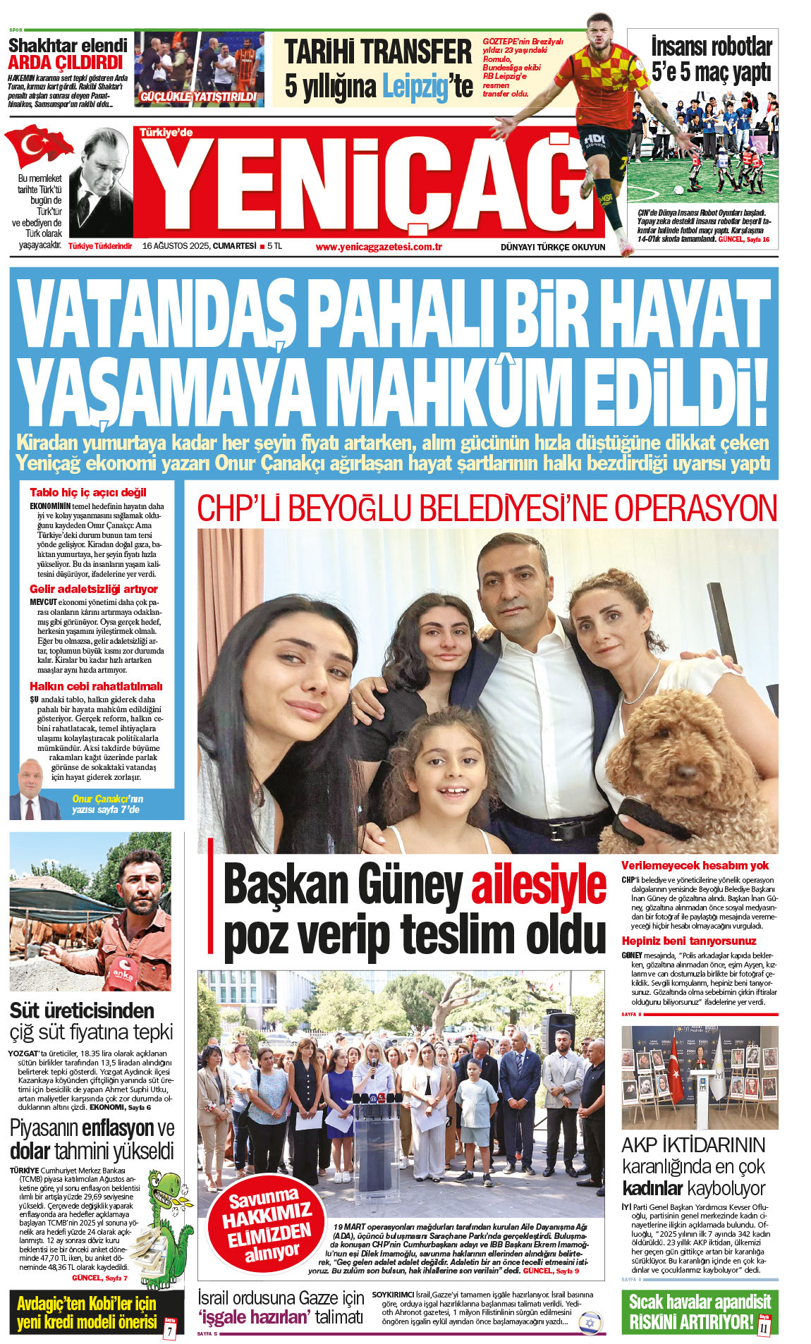 16 Ağustos 2025 Cumartesi