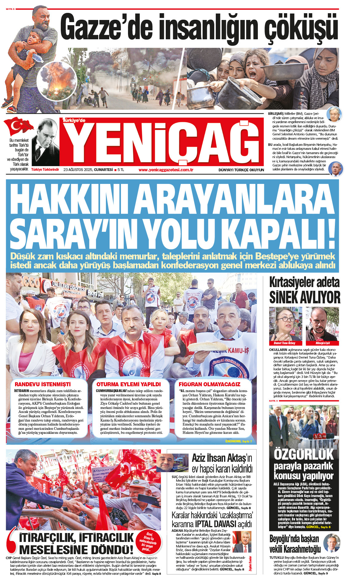 23 Ağustos 2025 Cumartesi