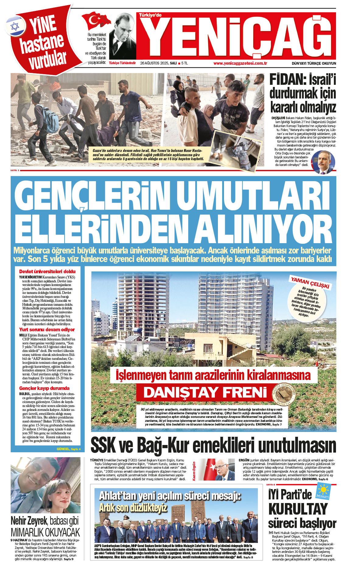 26 Ağustos 2025 Salı