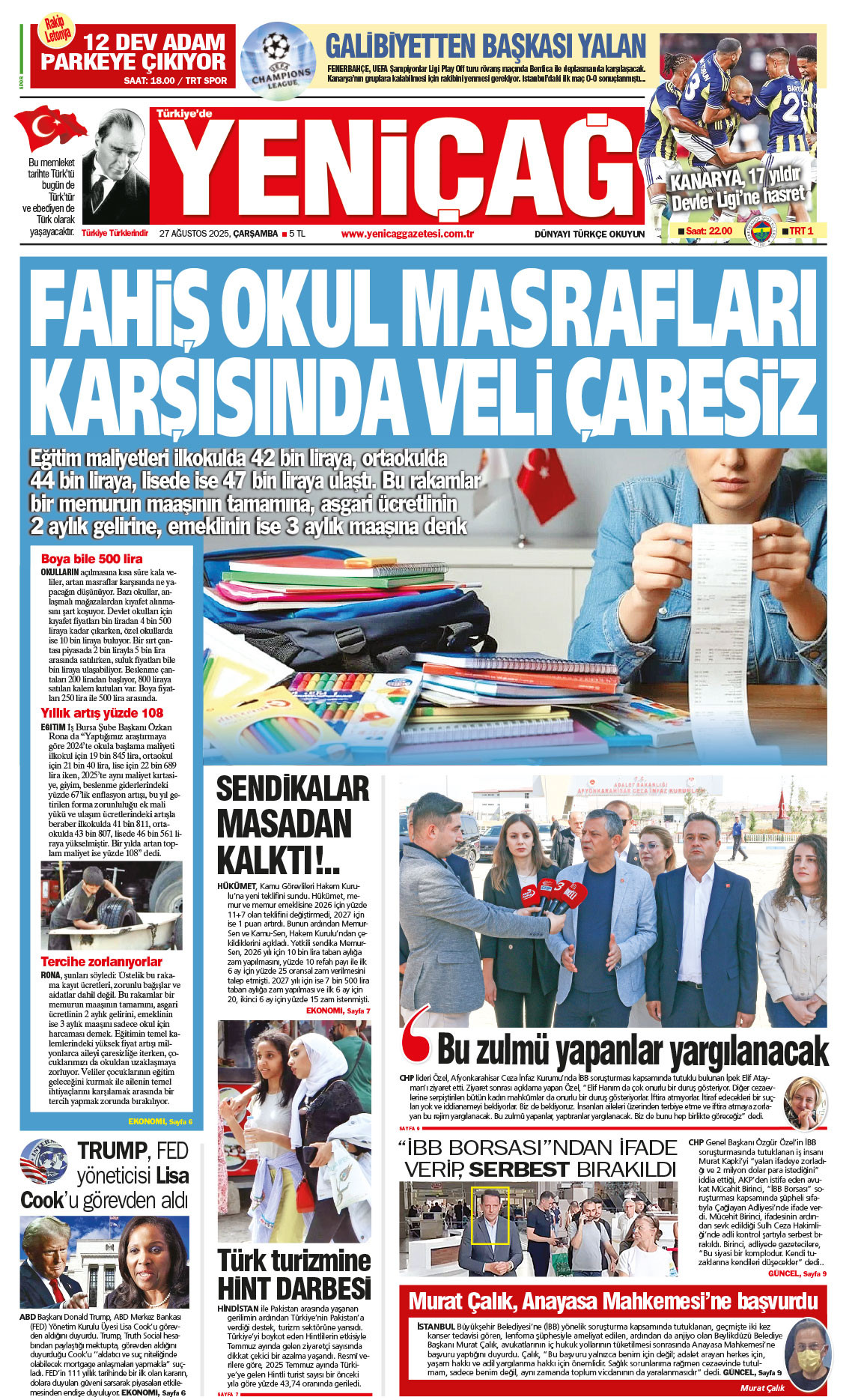 27 Ağustos 2025 Çarşamba