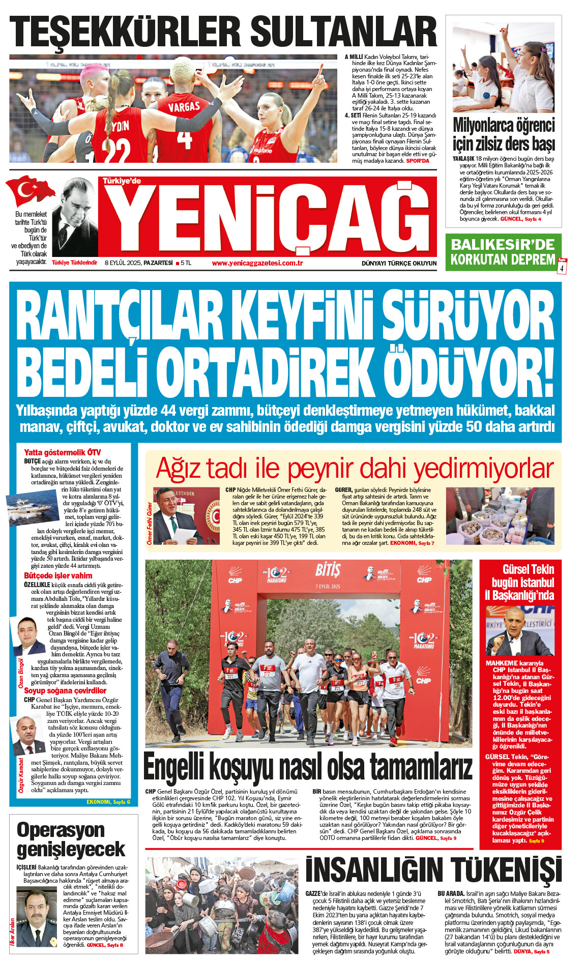 8 Eylül 2025 Pazartesi