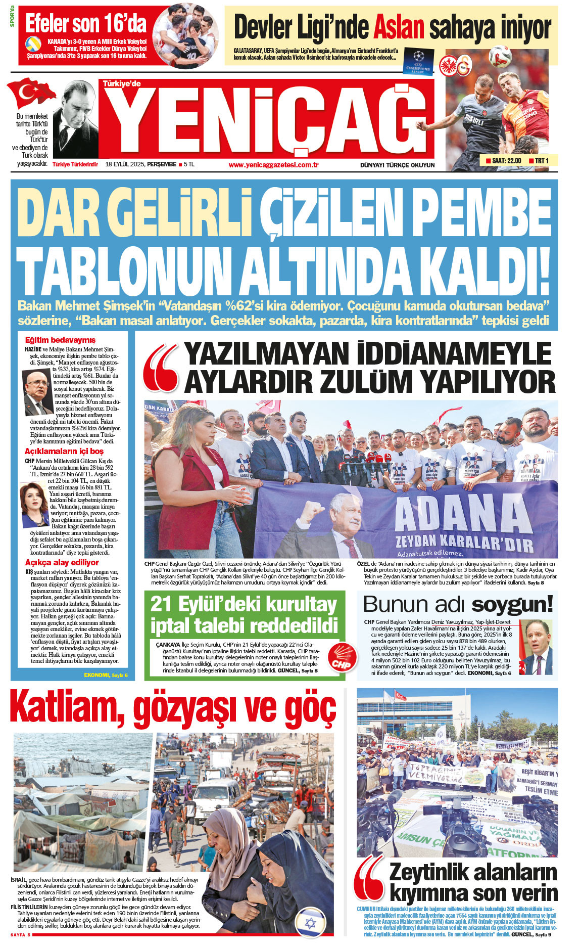 18 Eylül 2025 Perşembe