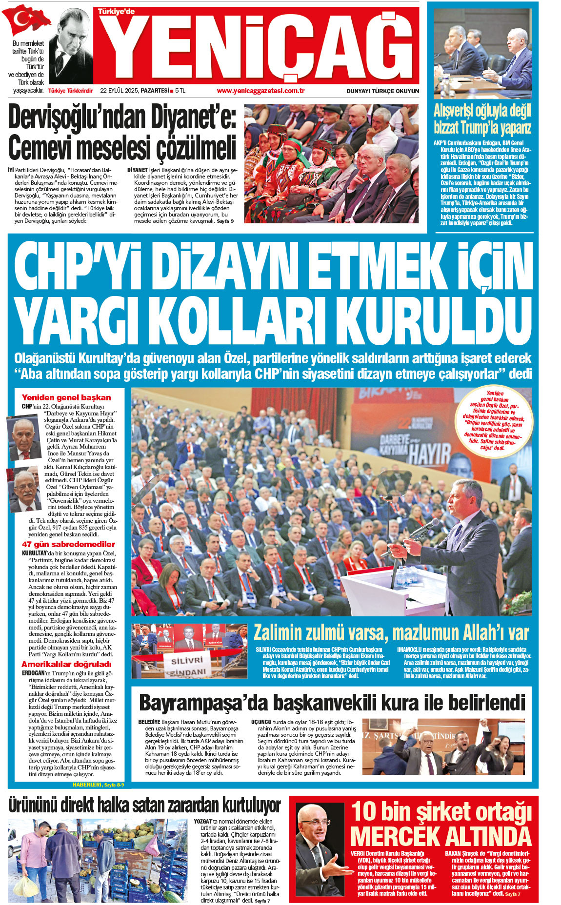 22 Eylül 2025 Pazartesi