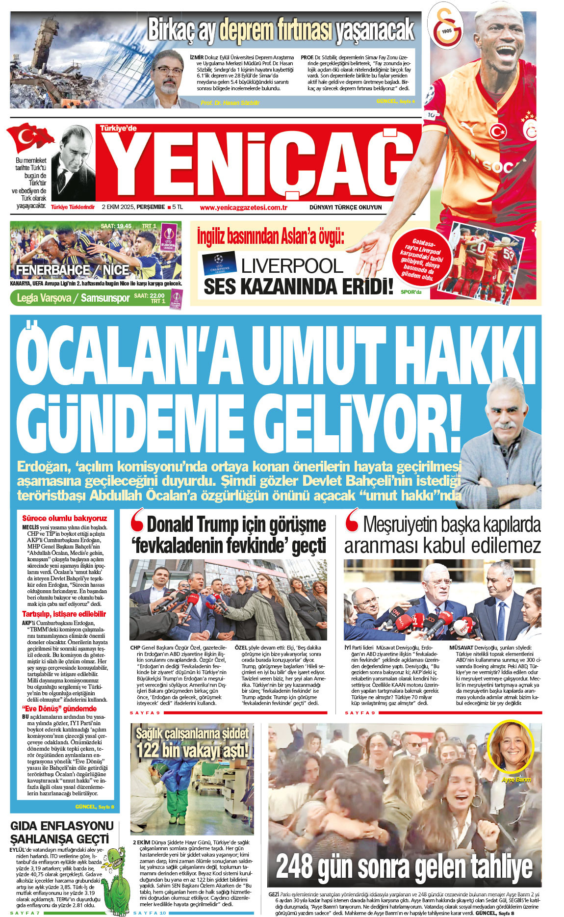 2 Ekim 2025 Perşembe